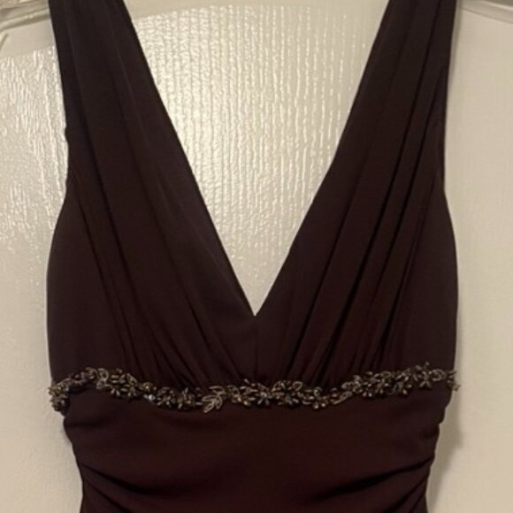 David Meister Deep Brown Embellished Cocktail Dress • Size 10 - Picture 3 of 3